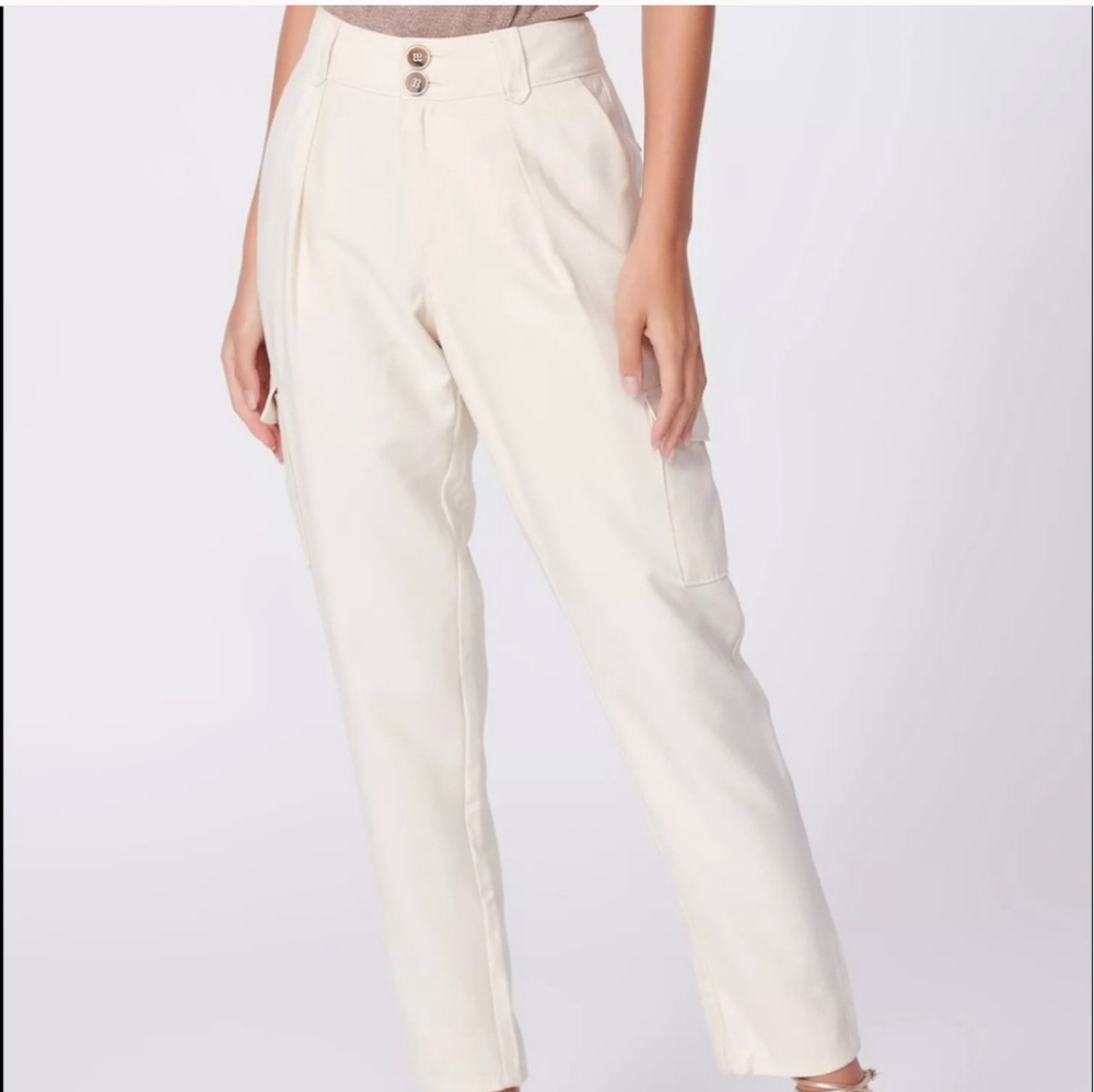 PAIGE Cream Women's Trousers